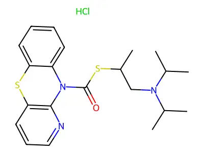 10H-Pyrido(3,2-b)(1,4)benzothiazine-10-carbothioic acid, S-((2-diisopropylamino-1-methyl)ethyl) ester, hydrochloride structure