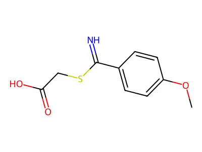 Acetic acid, 2-((alpha-imino-p-methoxy)benzyl)thio- structure