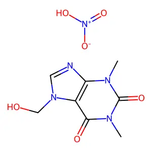theophylline, 7-hydroxymethyl-, nitrate, (salt) structure