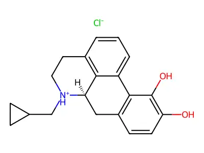 6a-beta-Noraporphine-10,11-diol, 6-(cyclopropylmethyl)-, hydrochloride structure