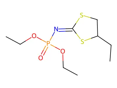 N-diethoxyphosphoryl-4-ethyl-1,3-dithiolan-2-imine structure