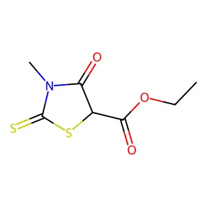Ethyl 3-methyl-4-oxo-2-sulfanylidene-1,3-thiazolidine-5-carboxylate structure