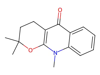 2,2,10-trimethyl-2,3,4,10-tetrahydro-5H-pyrano[2,3-b]quinolin-5-one structure
