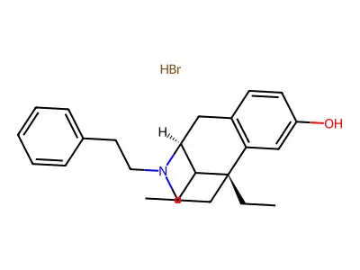 alpha-5,9-Diethyl-2'-hydroxy-2(N)-phenethyl-6,7-benzomorphan hydrobromide structure
