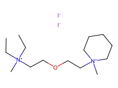 Piperidinium, 1-(2-(2-(diethylmethylammonio)ethoxy)ethyl)-1-methyl-, diiodide structure