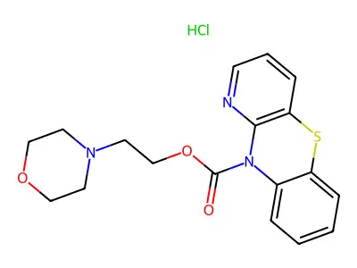 10H-Pyrido(3,2-b)(1,4)benzothiazine-10-carboxylic acid, 2-morpholinoethyl ester, hydrochloride structure