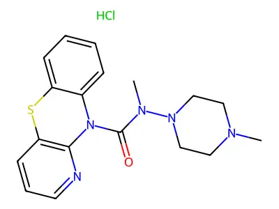 10H-Pyrido(3,2-b)(1,4)benzothiazine-10-carboxamide, N-methyl-N-(N-methyl-4-piperidino)-, hydrochloride structure