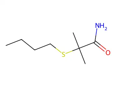 Propionamide, 2-butylthio-2-methyl- structure