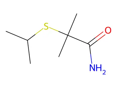 Propionamide, 2-isopropylthio-2-methyl- structure