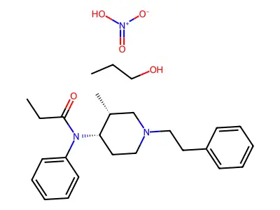 cis-(+)-N-(3-Methyl-1-(2-phenylethyl)-4-piperidyl)-N-phenylpropanamide and propanol nitrate structure