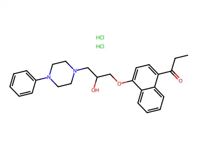 3-(4-Phenylpiperazinyl)-1-(4-propionyl-1-naphthyloxy)propan-2-ol dihydrochloride structure