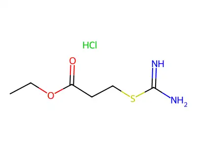 Propionic acid, 3-(amidino)thio-, ethyl ester, hydrochloride structure