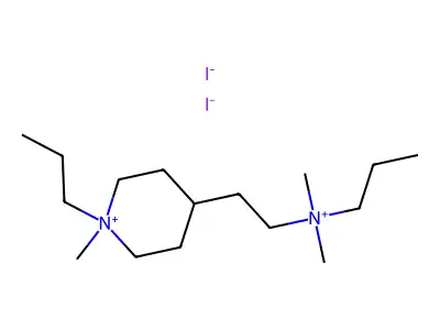 Piperidinium, 1-methyl-1-propyl-4-(2-(propyldimethylammonio)ethyl)-, diiodide structure