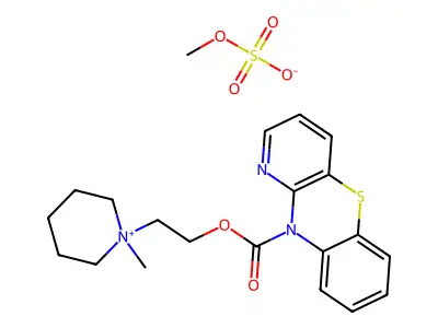 Piperidinium, 1-methyl-1-(2-((10H-pyrido(3,2-b)(1,4)benzothiazin-10-yl)carbonyloxy)ethyl)-, methyl sulfate structure