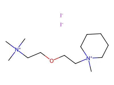 Piperidinium, 1-methyl-1-(2-(2-(trimethylammonio)ethoxy)ethyl)-, diiodide structure