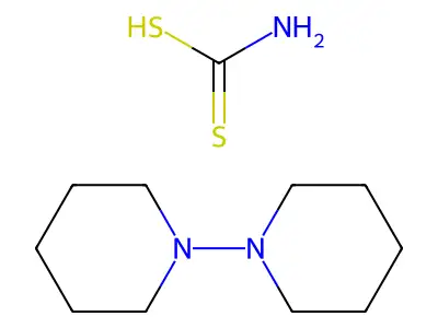 Piperidinium, 1-piperidino-, dithiocarbamate structure