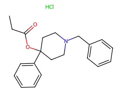 4-Piperidinol, 1-benzyl-4-phenyl-, propionate, hydrochloride structure