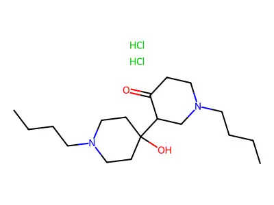 4-Piperidinol, 1-butyl-4-(3-(1-butyl-4-oxo)piperidyl)-, dihydrochloride structure