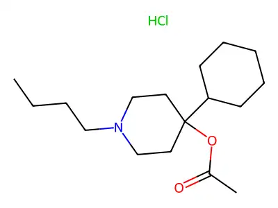 4-Piperidinol, 1-butyl-4-cyclohexyl-, acetate, hydrochloride structure