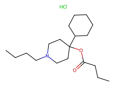4-Piperidinol, 1-butyl-4-cyclohexyl-, butyrate, hydrochloride structure