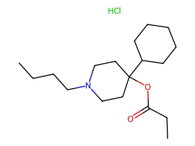 4-Piperidinol, 1-butyl-4-cyclohexyl-, propionate, hydrochloride structure