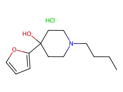 4-Piperidinol, 1-butyl-4-(2-furyl)-, hydrochloride structure