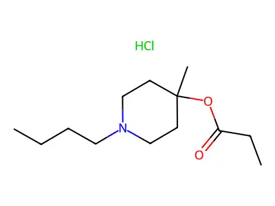 4-Piperidinol, 1-butyl-4-methyl-, propionate, hydrochloride structure
