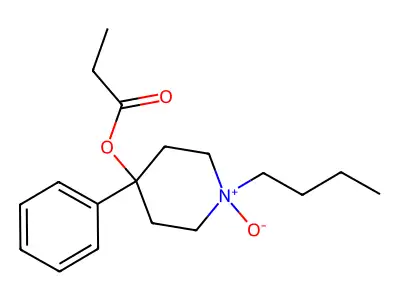 4-Piperidinol, 1-butyl-4-phenyl-, 1-oxide, propionate (ester) structure