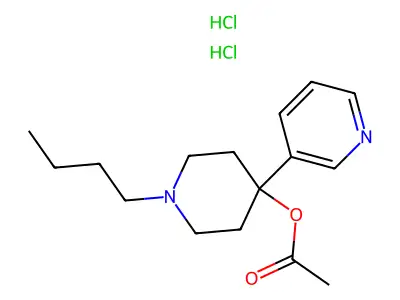 4-Piperidinol, 1-butyl-4-(3-pyridyl)-, acetate, dihydrochloride structure