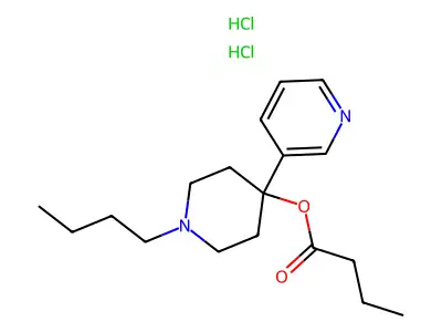 4-Piperidinol, 1-butyl-4-(3-pyridyl)-, butyrate, dihydrochloride structure