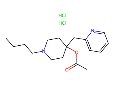 4-Piperidinol, 1-butyl-4-(2-pyridyl)methyl-, acetate, dihydrochloride structure