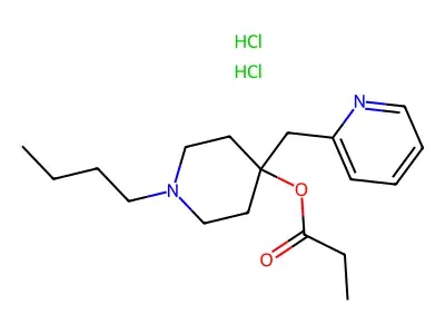 4-Piperidinol, 1-butyl-4-(2-pyridyl)methyl-, propionate, dihydrochloride structure