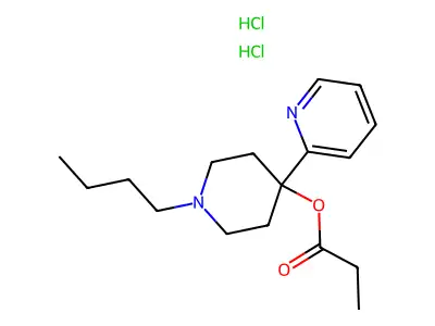 4-Piperidinol, 1-butyl-4-(2-pyridyl)-, propionate, dihydrochloride structure