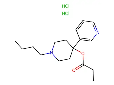 4-Piperidinol, 1-butyl-4-(3-pyridyl)-, propionate, dihydrochloride structure