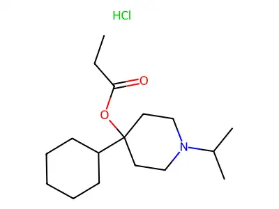 4-Piperidinol, 4-cyclohexyl-1-isopropyl-, propionate, hydrochloride structure