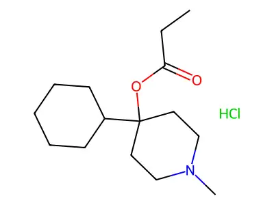 4-Piperidinol, 4-cyclohexyl-1-methyl-, propionate, hydrochloride structure