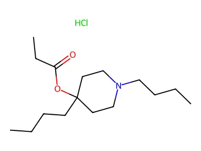 4-Piperidinol, 1,4-dibutyl-, propionate, hydrochloride structure