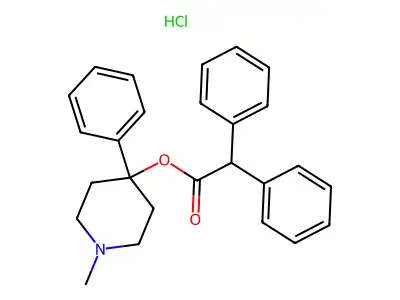 4-Piperidinol, 1-methyl-4-phenyl-, diphenylacetate, hydrochloride structure