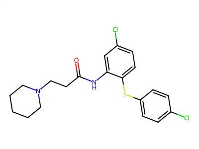 1-Piperidinepropanamide, N-(5-chloro-2-((4-chlorophenyl)thio)phenyl)- structure