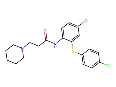 1-Piperidinepropanamide, N-(4-chloro-2-((4-chlorophenyl)thio)phenyl)- structure