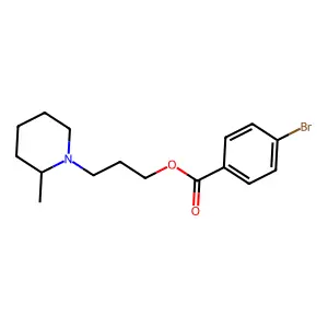 Benzoic acid, p-bromo-, 3-(2'-methylpiperidino)propyl ester structure