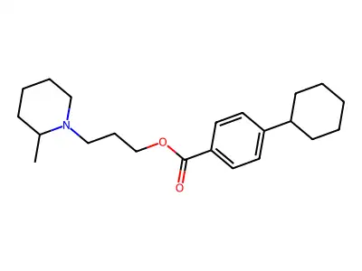 Benzoic acid, p-cyclohexyloxy-, 3-(2'-methylpiperidino)propyl ester structure