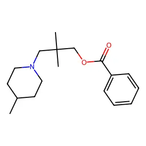 Benzoic acid, 2,2-dimethyl-3-(4'-methylpiperidino)propyl ester structure