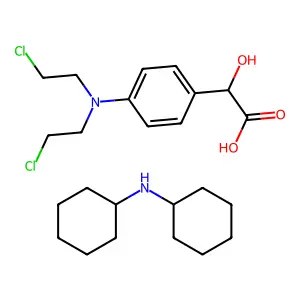 mandelic acid, 4-(di-2'-chloroethylamino)-, dicyclohexylamine salt structure