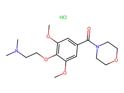 Morpholine, N-(4-dimethylaminoethoxy-3,5-dimethoxybenzoyl)-, hydrochloride structure