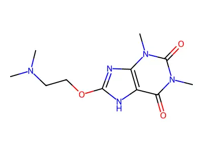 1H-Purine-2,6-dione, 3,7-dihydro-8-(2-(dimethylamino)ethoxy)-1,3-dimethyl- structure