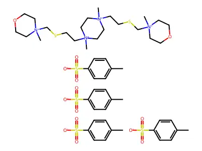 Piperazinium, 1,4-dimethyl-1,4-bis(2-(((4-methylmorpholinium-4-yl)methyl)thio)ethyl)-, salt with 4-methylbenzenesulfonic acid (1:4) structure
