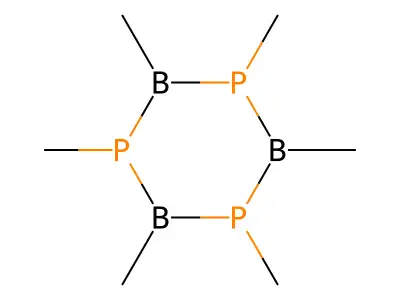 1,2,3,4,5,6-Hexamethyl-1,3,5,2,4,6-triphosphatriborinane structure