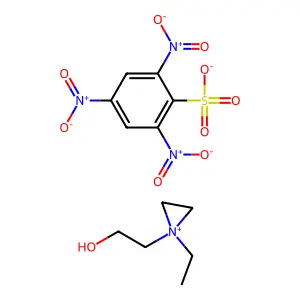 Aziridinium, 1-ethyl-1-(2-hydroxyethyl)-, 2,4,6-trinitrobenzenesulfonate structure