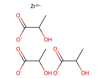 Zirconium(3+) tris(2-hydroxypropanoate) structure